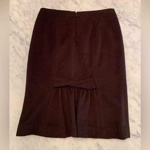 NWT Rebecca Taylor espresso wool pencil skirt with back vent detail size 4 - Picture 7 of 13